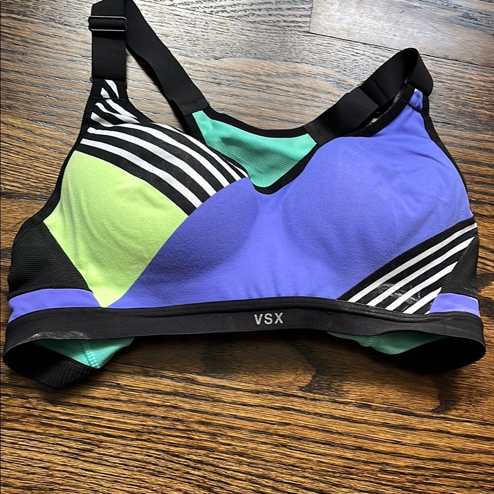 VSX Women's Colorblock Sports Bra - Blue and Green 32c